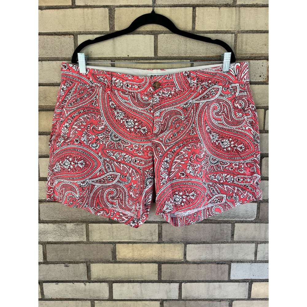 Old Navy Coral Paisley Cotton-Blend Bermuda Shorts